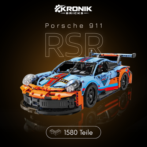 911 RSR Blau-Orange Modellbausatz (1580 Teile)